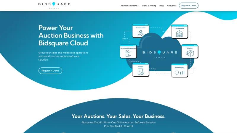 Homepage of Bidsquare Cloud