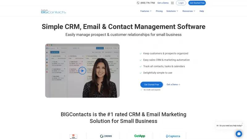 Homepage of BIGContacts