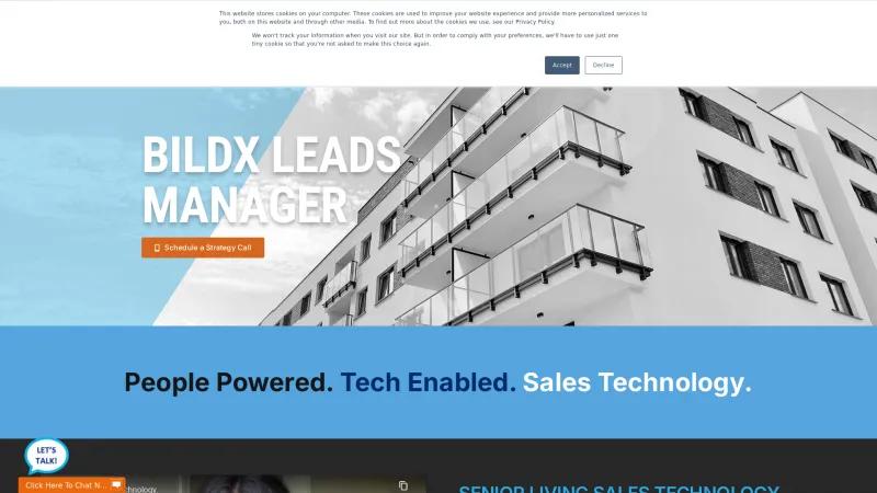 Homepage of BILDX Sales Technology