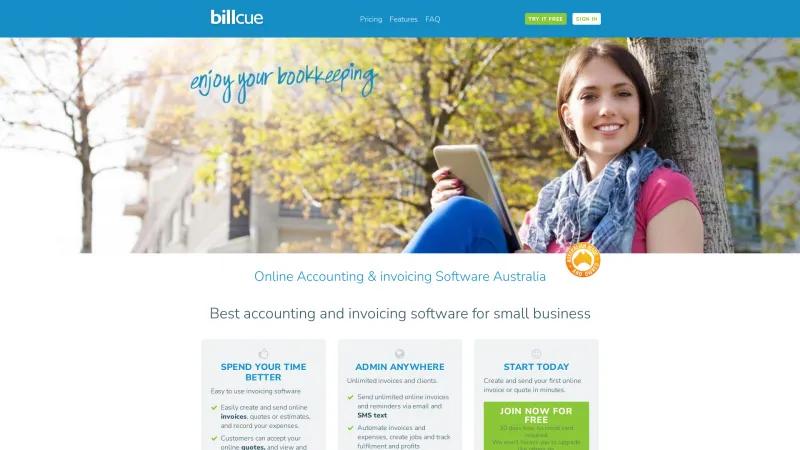 Homepage of Billcue