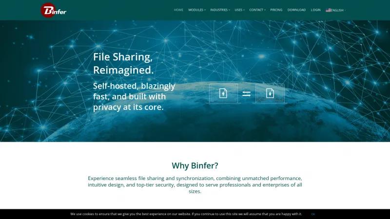 Homepage of Binfer