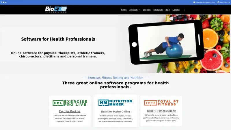 Homepage of Exercise Pro Live