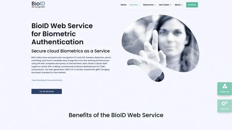 Homepage of BioID