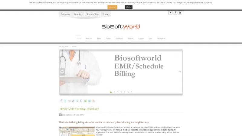 Homepage of Biosoftworld Medical Scheduler