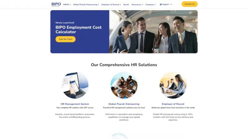 Homepage of BIPO HRMS