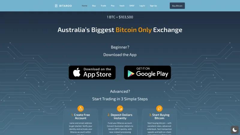 Homepage of Bitaroo