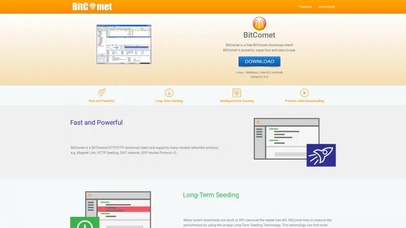 Homepage of BitComet