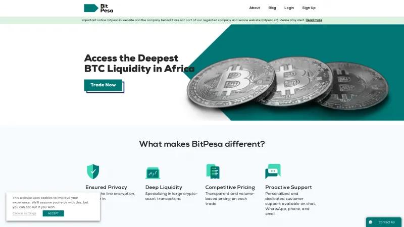 Homepage of BitPesa