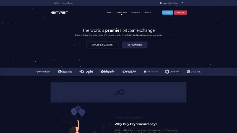 Homepage of Bitvast