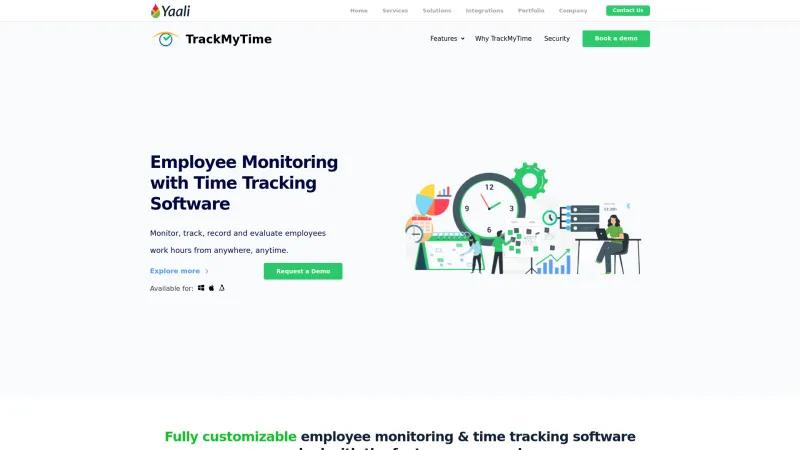 Homepage of TrackMyTime