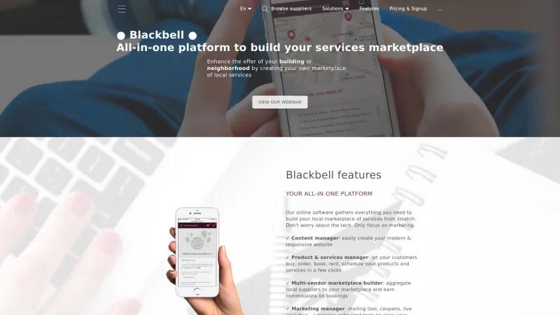 Homepage of Blackbell