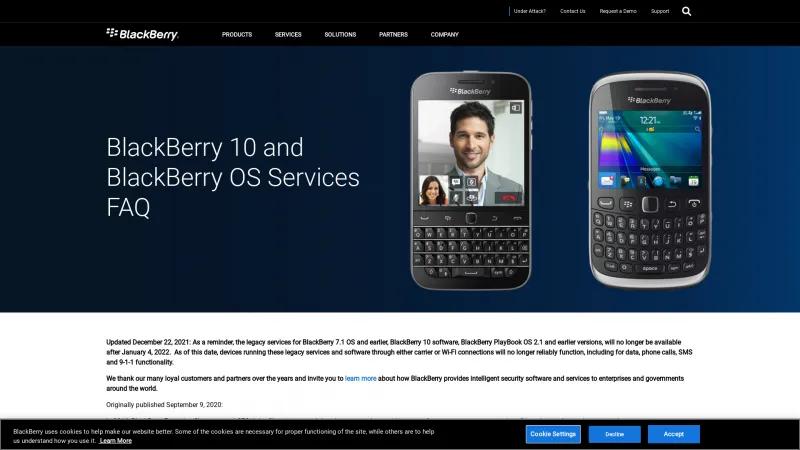 Homepage of BlackBerry 10