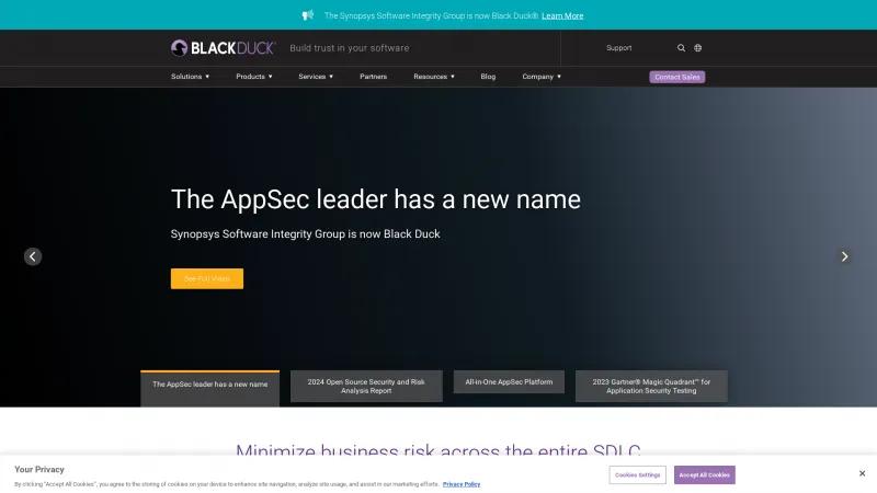 Homepage of Black Duck