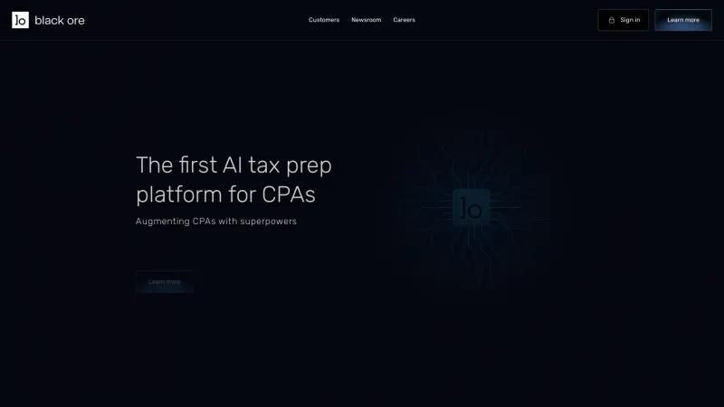 Homepage of Black Ore Tax Autopilot