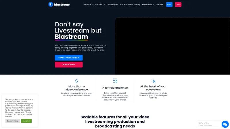 Homepage of Blastream