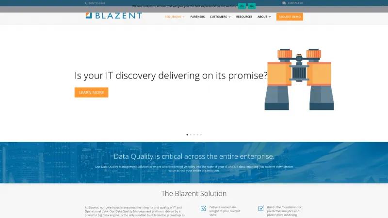 Homepage of Blazent