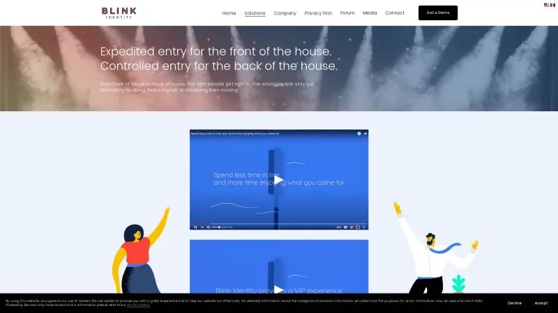 Homepage of Blink Identity