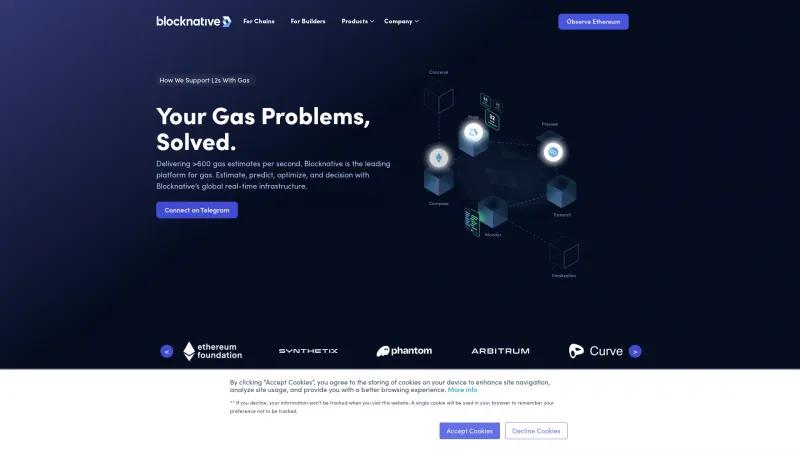 Homepage of Blocknative