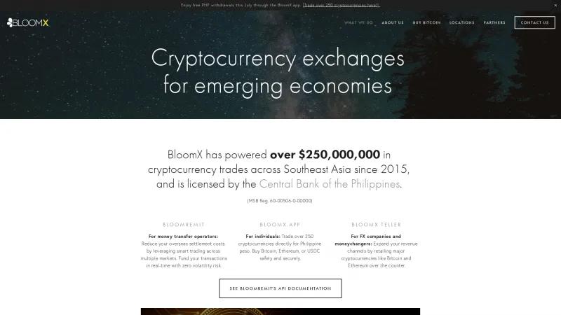 Homepage of BloomX