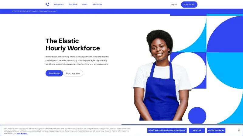 Homepage of Bluecrew