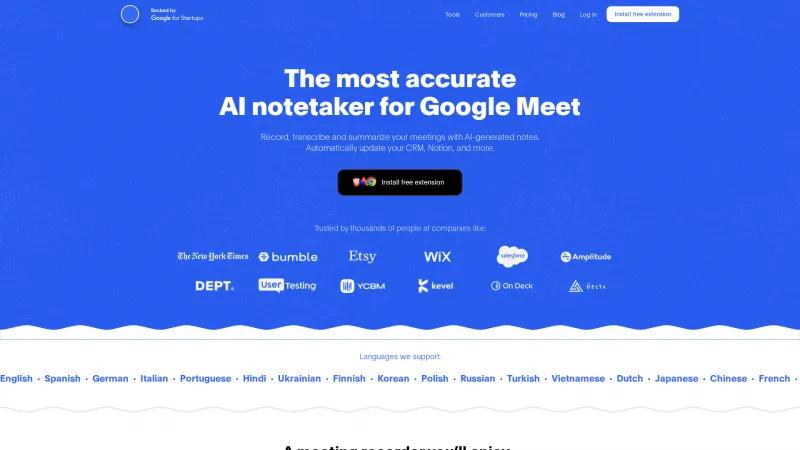 Homepage of Bluedot