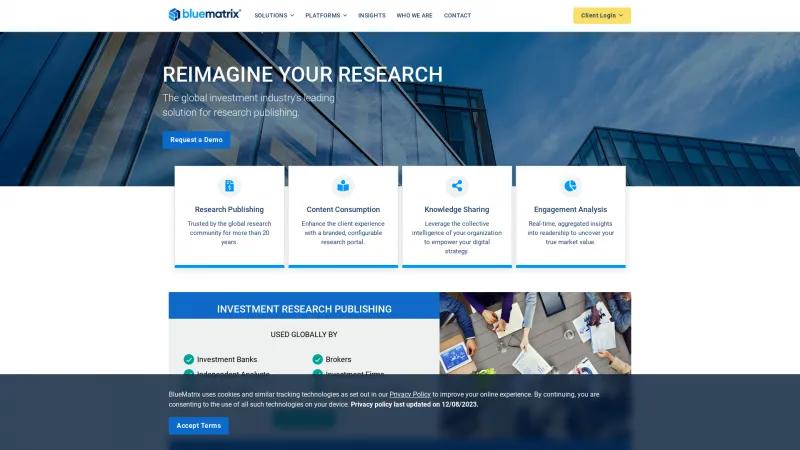 Homepage of BlueMatrix