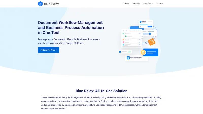 Homepage of BlueRelay