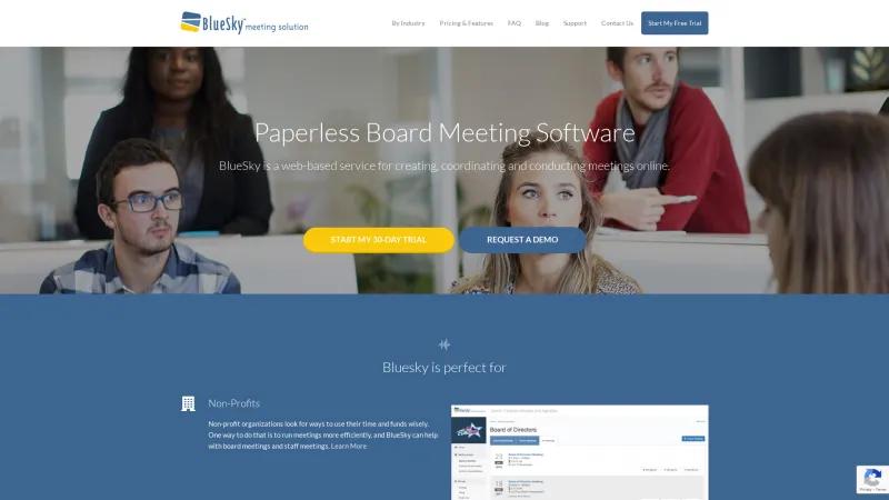 Homepage of BlueSky Meeting Software