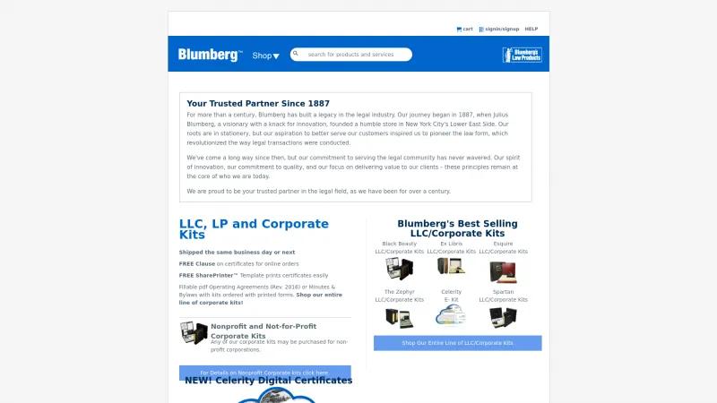 Homepage of Blumberg