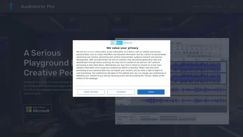 Homepage of Audiotonic Pro