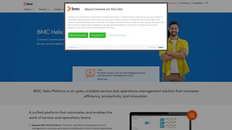 Homepage of BMC Helix Platform