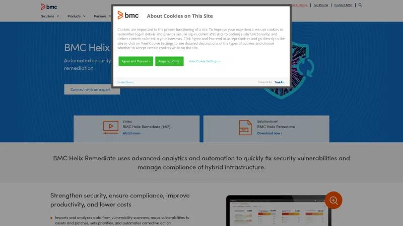 Homepage of BMC Helix Remediate