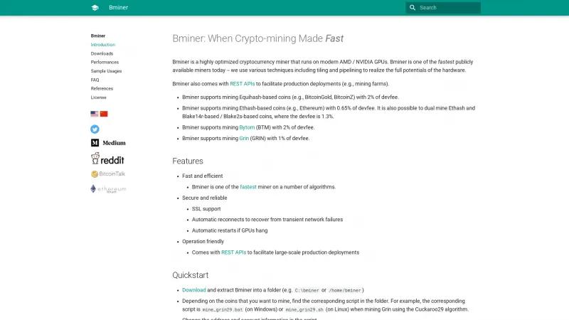 Homepage of Bminer