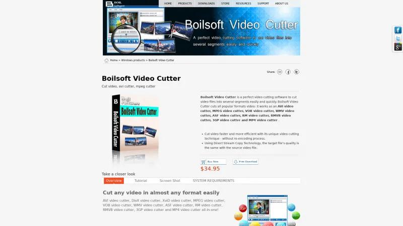 Homepage of Boilsoft Video Cutter