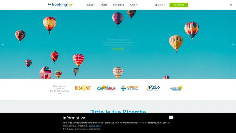 Homepage of Bookingfor