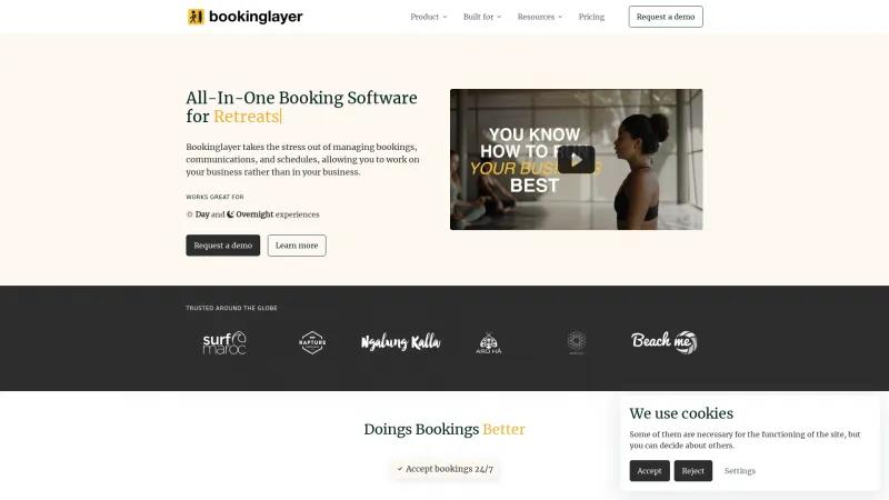 Homepage of Bookinglayer