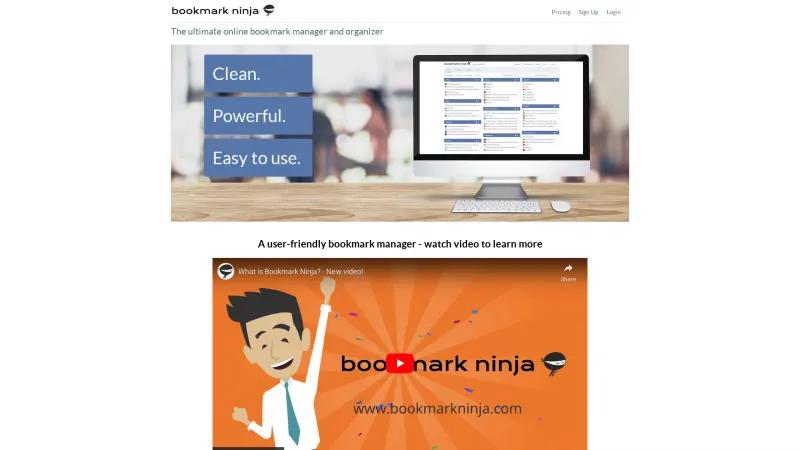 Homepage of Bookmark Ninja