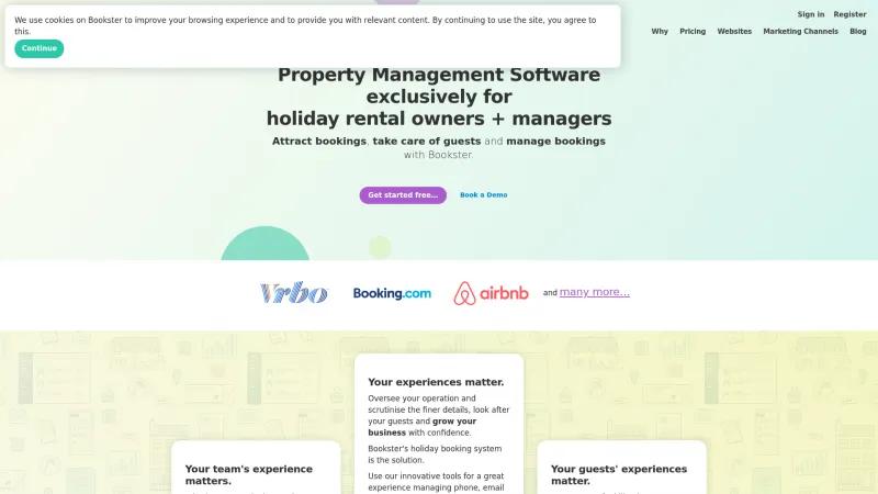 Homepage of Bookster