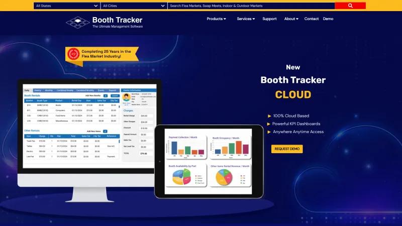 Homepage of Booth Tracker