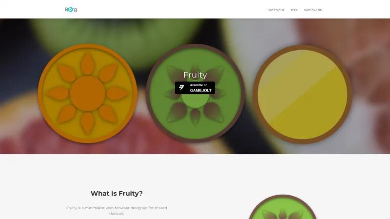 Homepage of Fruity Web Browser