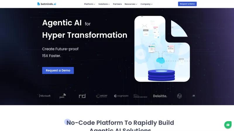 Homepage of Botminds.ai