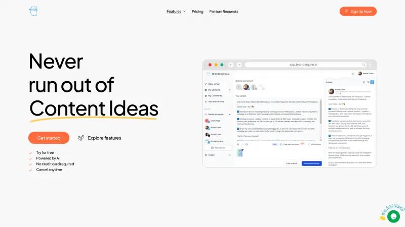 Homepage of BrandEngine.ai