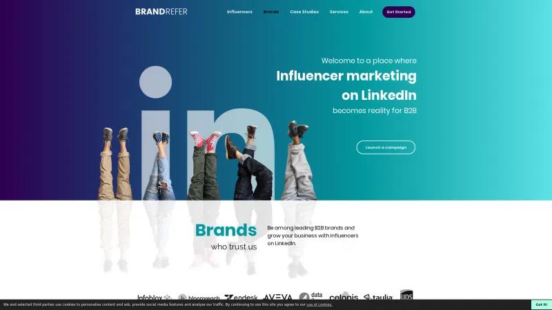 Homepage of BrandRefer