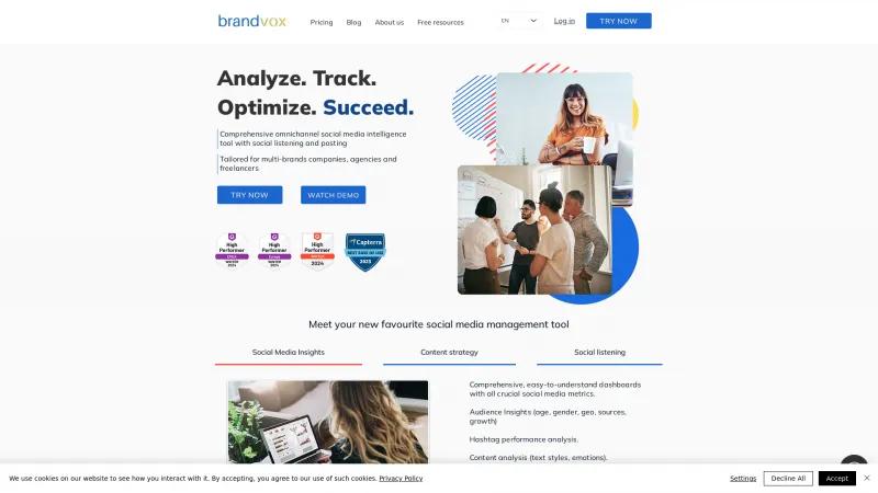 Homepage of BrandVox