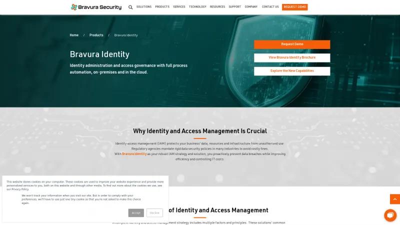 Homepage of Bravura Identity