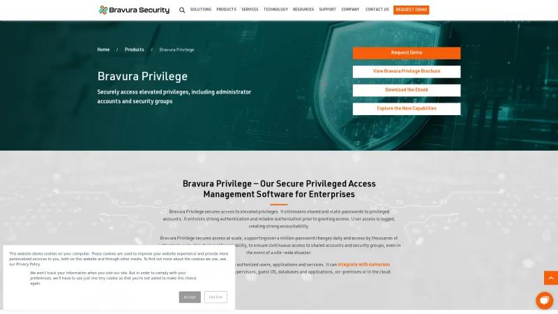 Homepage of Bravura Privilege