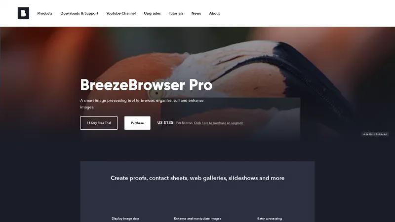 Homepage of BreezeBrowser Pro