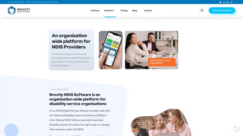 Homepage of Brevity NDIS Software