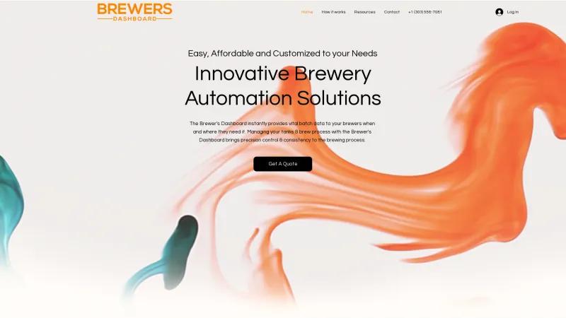 Homepage of Brewers Dashboard