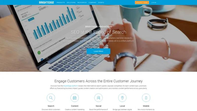 Homepage of BrightEdge